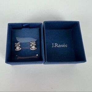 NIB - J.Rosée Chic Women 925 Sterling Silver,White Pearl Stud Earrings-Christmas